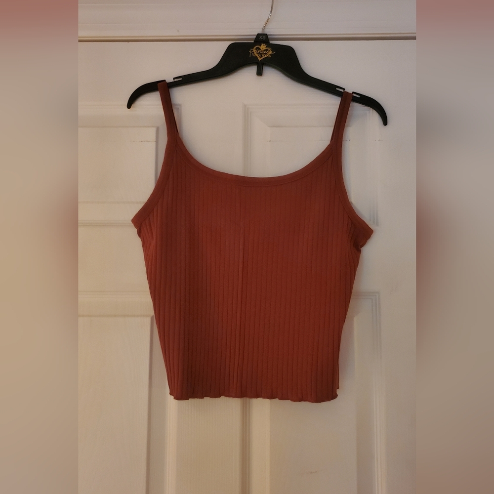 Women's Ribbed Tank Top - Rust